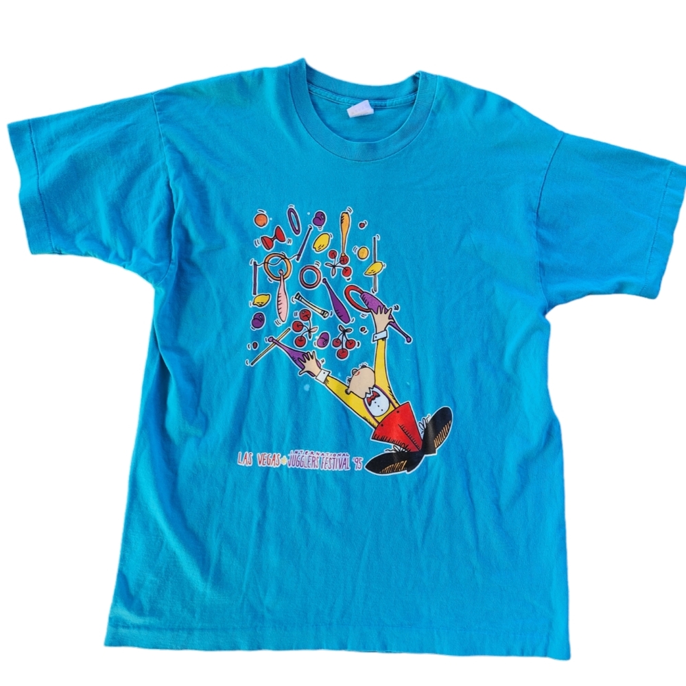 Vintage 90s Las Vegas Tee XL Jugglers Festival T-Shirt